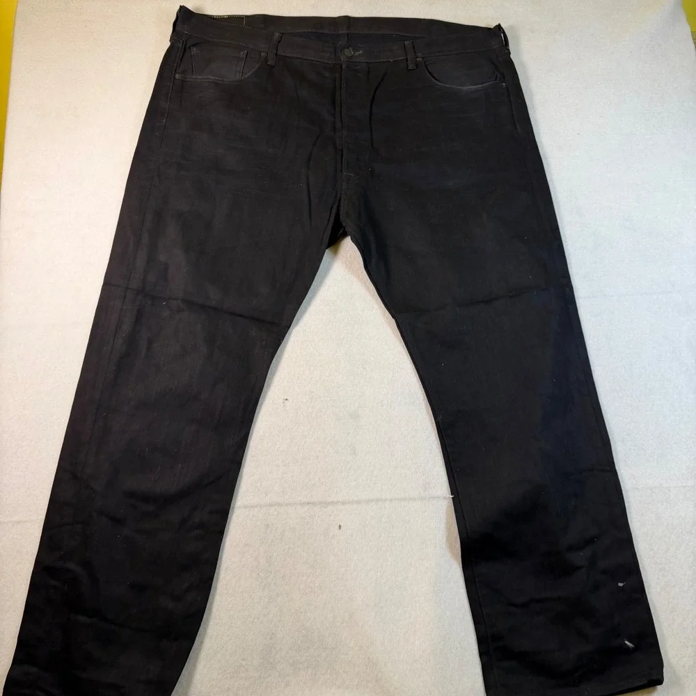 Levis 501 Original Fit Mens Black Denim Straight Leg Jeans W44 L30 00501-0660